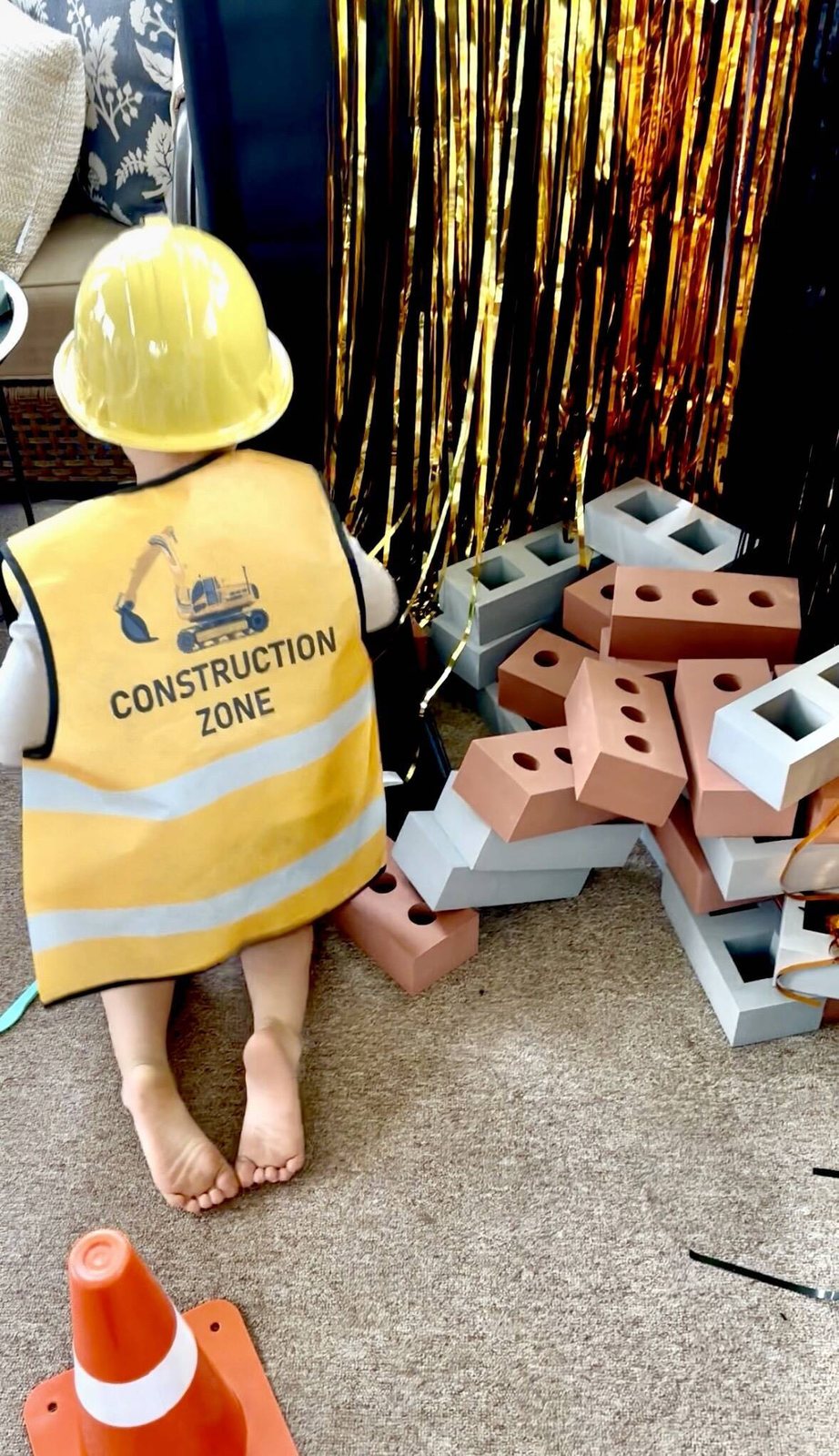 A young guest at a Work Zone party